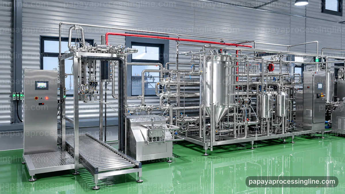 industrial papaya puree processing line project procurement map technical reference image