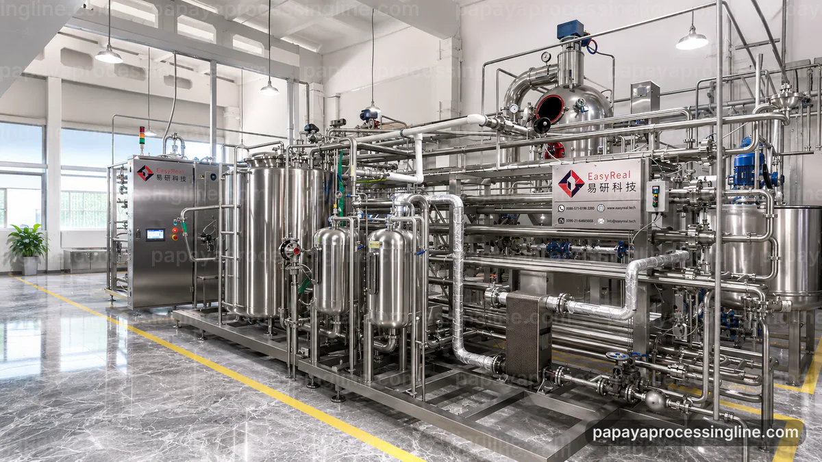industrial papaya puree processing line line hygiene zones technical reference image