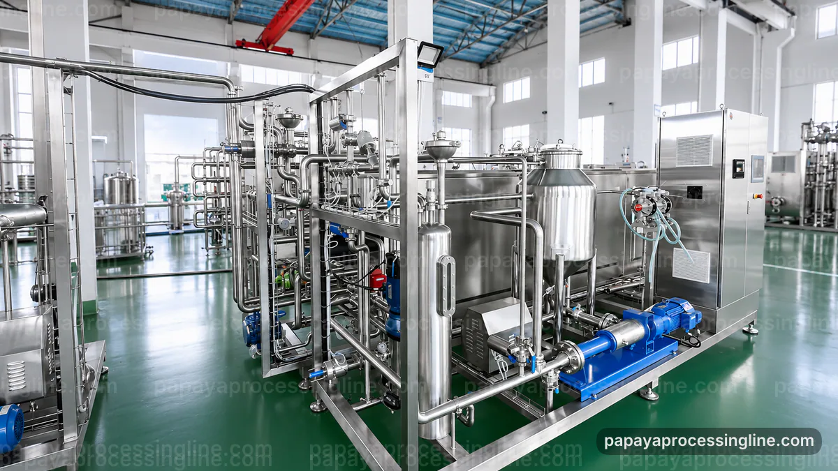 industrial papaya puree processing line product route options technical reference image